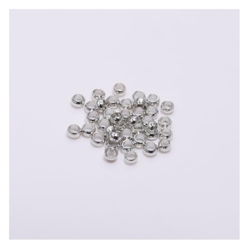 Wisafory 500 Stück Quetschperlen Tube Crimp Perlen Quetschröhrchen Rondelle Perlen Lose Perlen Spacer Beads Metallperlen für DIY Halsketten Armbänder Schmuckherstellung Weiß K 3.5mm von Wisafory