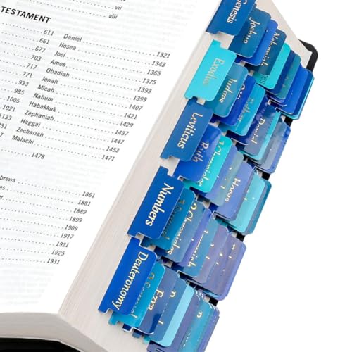 Wisafory Aufkleber Laminierte Bibel-Tabs Bibelregister Großdruck Aufkleber Leicht Lesbare Christliche Bibel Index Tabs Bibelbuchregisterkarten Journaling Etiketten 6 Blaue Heißprägung/Set von Wisafory