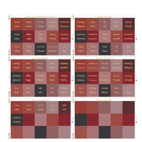 Wisafory Aufkleber Laminierte Bibel-Tabs Bibelregister Großdruck Aufkleber Leicht Lesbare Christliche Bibel Index Tabs Bibelbuchregisterkarten Journaling Etiketten 6 rote Folien/Set von Wisafory