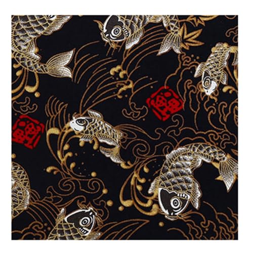 Wisafory Baumwollstoff Japanischer Stil Patchwork Stoffpakete Meterware Dekostoffe Bunt Gedruckt Nähstoffe Japanischer Stoff Quadrate Kleiderstoff Quiltstoffe Stoffreste 100 * 150 cm 3# von Wisafory