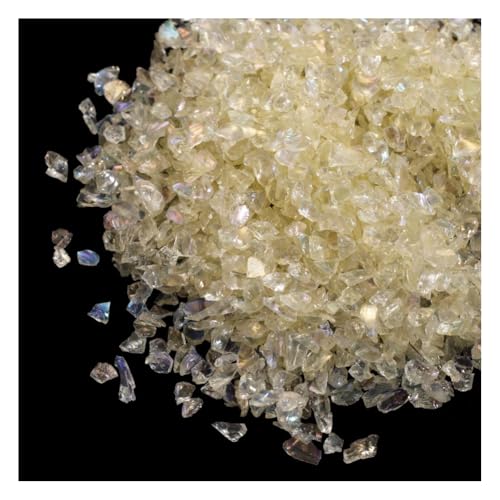 Wisafory Crushed Glass Chips Unregelmäßiges Glaschips Glitter Ungebohrte Glasperlen Transparent Glas für Hochzeit Party Vasenfülle Hochzeiten Tischdekorationen Kunsthandwerke 100g Gelb von Wisafory