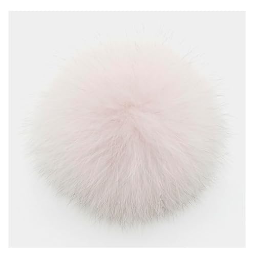 Wisafory Fuchs Pelz Pompon Ball Fellbommel Bommelbälle Bommel Flauschige Pom Pon Fuchs Plüschbälle Fellpompon zum Basteln Bommeln Zubehör für Mützen Beanies und Tasche Blassrosa von Wisafory