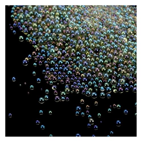 Wisafory Glasperlen 20g 0.4~3mm Harz Blasen Perlen Ohne Loch Wassertropfen-Perlen Harzfüllmaterial Micro Caviar Beads für Harzherstellung Nagel Kunst DIY Verschönerung Dekorationen Graugrün von Wisafory