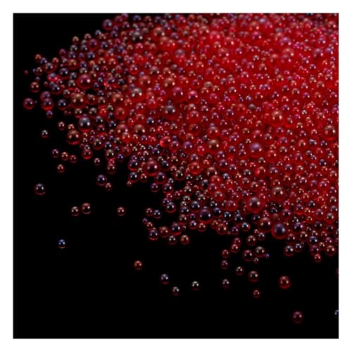 Wisafory Glasperlen 20g 0.4~3mm Harz Blasen Perlen Ohne Loch Wassertropfen-Perlen Harzfüllmaterial Micro Caviar Beads für Harzherstellung Nagel Kunst DIY Verschönerung Dekorationen Rot von Wisafory