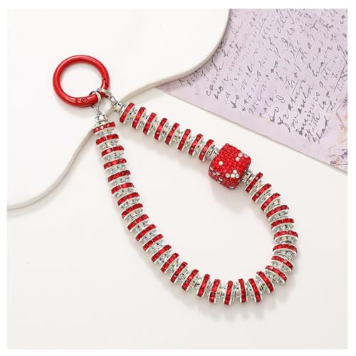 Wisafory Handykette Strass Telefonkette Glitzer Hand Lanyard Handyanhänger Handgelenkkette Schlüsselband Handschlaufe Handyband Kurze Telefon Kette Handyschmuck für Frauen Damen 11# von Wisafory