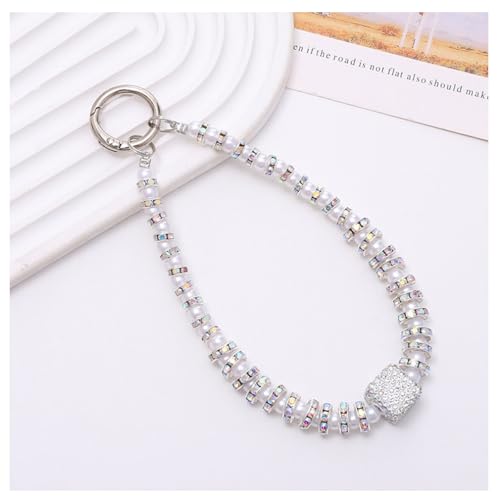 Wisafory Handykette Strass Telefonkette Glitzer Hand Lanyard Handyanhänger Handgelenkkette Schlüsselband Handschlaufe Handyband Kurze Telefon Kette Handyschmuck für Frauen Damen 18# von Wisafory