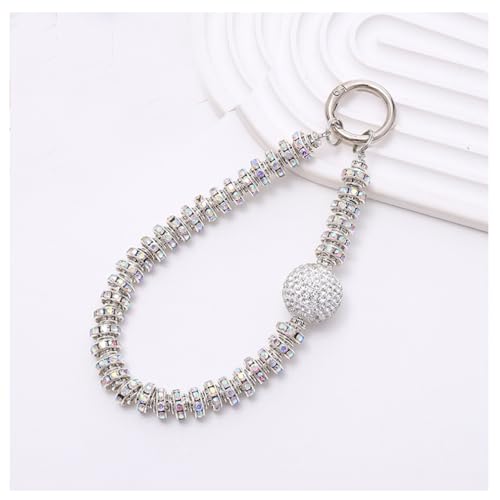 Wisafory Handykette Strass Telefonkette Glitzer Hand Lanyard Handyanhänger Handgelenkkette Schlüsselband Handschlaufe Handyband Kurze Telefon Kette Handyschmuck für Frauen Damen 7# von Wisafory