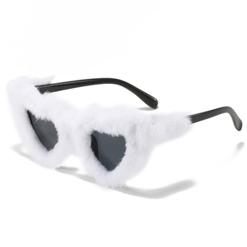 Wisafory Party sonnenbrillen Plüsch Katzenaugen Hippie Partybrille Modische Herzförmige Brille für Herren Damen Kleid Accessoires Foto Requisiten Geburtstagsfeier Karneval Schwarz+Weiß Wisafory Party sonnenbrillen Plüsch Katzenaugen Hippie Partybrille Modische Herzförmige Brille für Herren Damen Kleid Accessoires Foto Requisiten Geburtstagsfeier Karneval Schwarz+Weiß von Wisafory