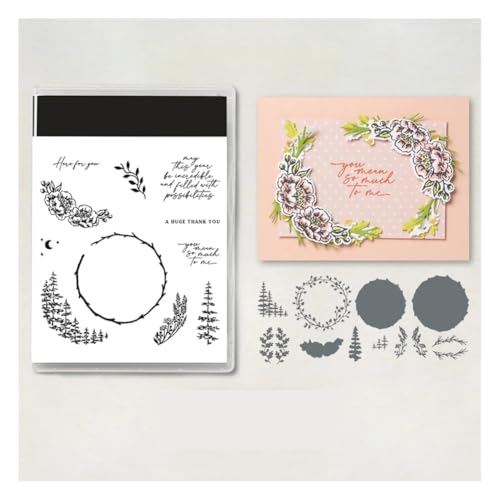 Wisafory Stempel und Stanzen Set Blume Tier Metall Stanzschablonen und Stempel Stanzformen Schablonen und Clear Stempel für DIY Scrapbooking, Kunsthandwerk, Papier Karten, Album 4# von Wisafory