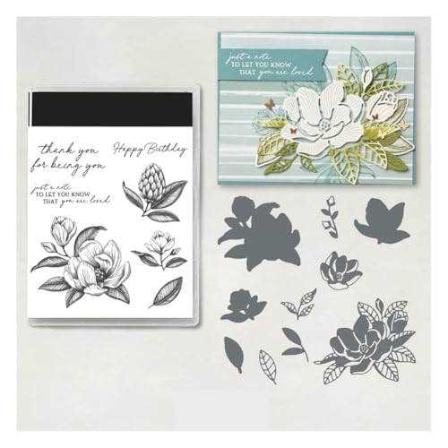 Wisafory Stempel und Stanzen Set Blume Tier Metall Stanzschablonen und Stempel Stanzformen Schablonen und Clear Stempel für DIY Scrapbooking, Kunsthandwerk, Papier Karten, Album 6# von Wisafory