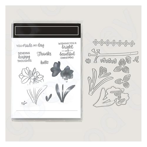 Wisafory Stempel und Stanzschablonen Set Stempel und Stanzformen Silikonstempel und Stanzen Set Weihnachts Stanzformen Schablonen für DIY, Scrapbooking, Grußkarten, Geschenkkarton-Dekoration 10# von Wisafory