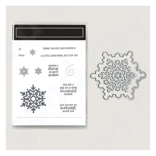 Wisafory Stempel und Stanzschablonen Set Stempel und Stanzformen Silikonstempel und Stanzen Set Weihnachts Stanzformen Schablonen für DIY, Scrapbooking, Grußkarten, Geschenkkarton-Dekoration 11# von Wisafory