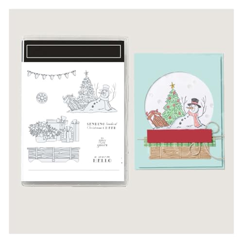 Wisafory Stempel und Stanzschablonen Set Stempel und Stanzformen Silikonstempel und Stanzen Set Weihnachts Stanzformen Schablonen für DIY, Scrapbooking, Grußkarten, Geschenkkarton-Dekoration 32# von Wisafory