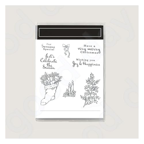 Wisafory Stempel und Stanzschablonen Set Stempel und Stanzformen Silikonstempel und Stanzen Set Weihnachts Stanzformen Schablonen für DIY, Scrapbooking, Grußkarten, Geschenkkarton-Dekoration 4# von Wisafory