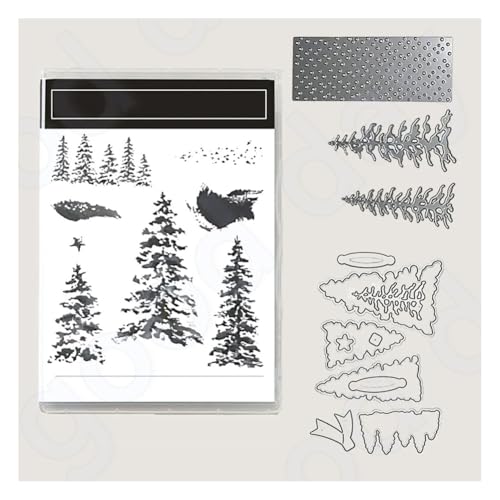 Wisafory Stempel und Stanzschablonen Set Stempel und Stanzformen Silikonstempel und Stanzen Set Weihnachts Stanzformen Schablonen für DIY, Scrapbooking, Grußkarten, Geschenkkarton-Dekoration 7# von Wisafory