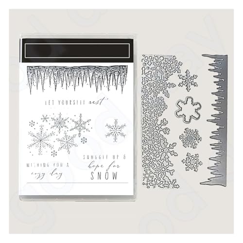 Wisafory Stempel und Stanzschablonen Set Stempel und Stanzformen Silikonstempel und Stanzen Set Weihnachts Stanzformen Schablonen für DIY, Scrapbooking, Grußkarten, Geschenkkarton-Dekoration 8# von Wisafory