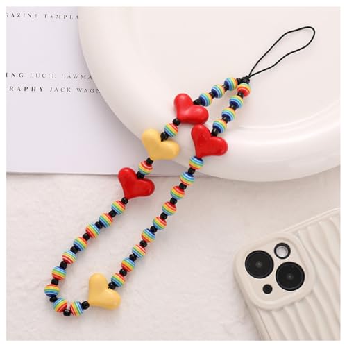 Wisafory Universale Handy-Kette Perlen Herz Handyanhänger Bunte Kurz Telefonkette Handy Charm Strap Anti-Verlorene Mobile Lanyard Handschlaufe Handgelenkschlaufe Taschenanhänger Bunt Wisafory Universale Handy-Kette Perlen Herz Handyanhänger Bunte Kurz Telefonkette Handy Charm Strap Anti-Verlorene Mobile Lanyard Handschlaufe Handgelenkschlaufe Taschenanhänger Bunt von Wisafory