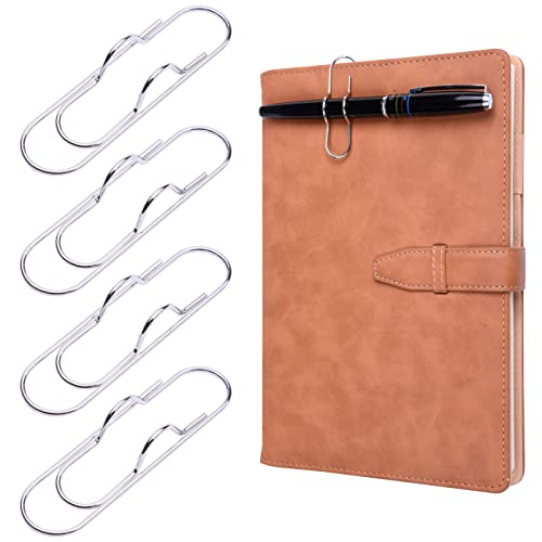 Wisdompro 12 Stück Stifthalter Notizbuch Metall, 1,8 x 6,6 cm Stift Clip für Notizbuch Bücher Journal Klemmbrett, Büroklammern Groß für Fast Jede Stiftgröße (Silber) von Wisdompro