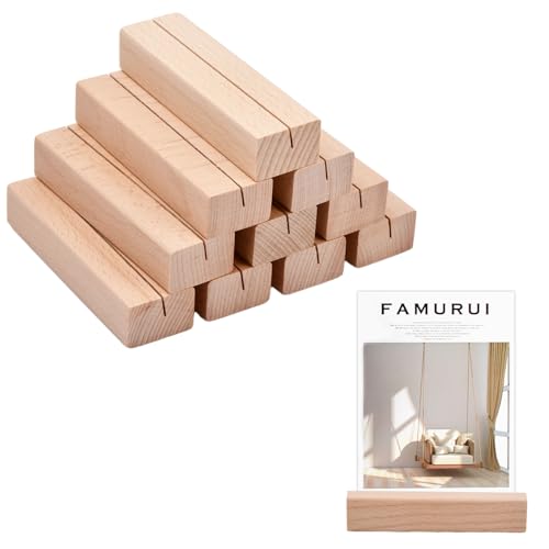 Wisebom 10 Stück Kartenhalter Holz, Tischkarten Hochzeit, Namesschild Fotohalter, Menükartenhalter, Fotohalter Holz aus Massivem für Restaurants, Hochzeiten, Bankette und Partys Fotoständer von Wisebom