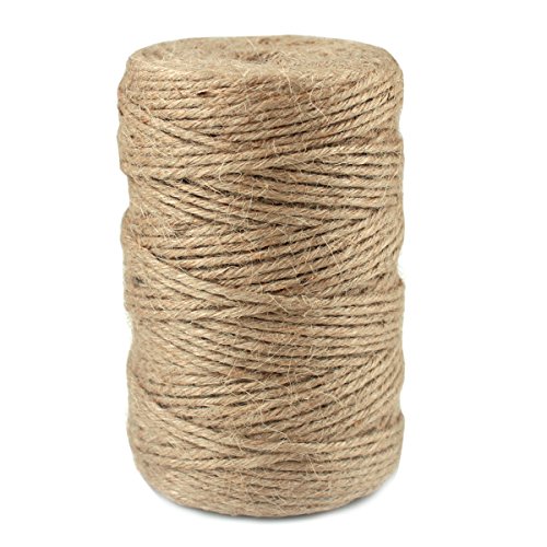 Wisebom Jute-Schnur 6-Lagig Braun Juteband 3mm Natur Juteschnur Hanfseil 100m Handmade Bindfaden Paketschnur Naturfaser Juteseil Jutegarn Bastelschnur Für Floristik, Geschenke, DIY, Dekoration von Wisebom