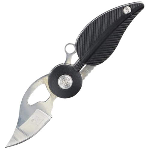 Wisebom Mini Messer Schwarz, Mini Taschenmesser, Schlüsselanhänger Messer, Mini Klappmesser, Outdoor Messer, Auto Schlüsselanhänger Messer, Neck Knife, EDC Messer, Geschenk für Männer und Frauen von Wisebom