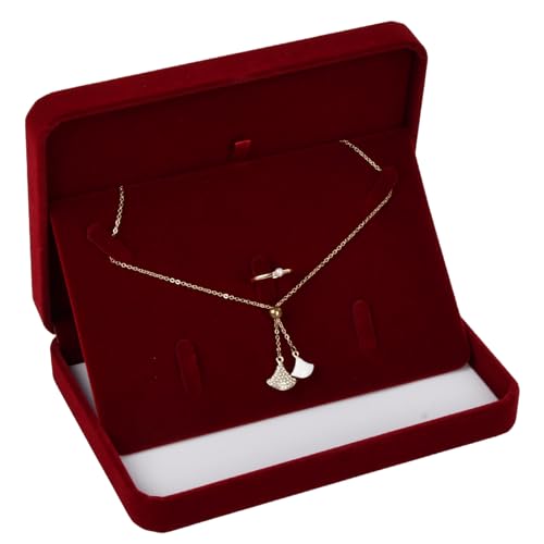 Wisebom Samt Groß Halsketten Box, Geschenkboxen Set Reise Schmuck Organizer Samt Schmuckschatulle für Schmuck Halskette Ohrring Ring Hochzeit Schmuck Lagerung von Wisebom