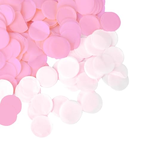 120 00 Stück 2,5 cm rosa hellrosa rund Seidenkonfetti für Hochzeitsfeiern, biologisch abbaubares rundes Seidenpapier-Tischdekor, Verlobungs-Konfetti, Kreispapier für Luftballons, von Wisesurf