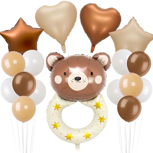 Wishstar Bär Luftballons Set, Süßer Bären Folienballon XXL, Baby Bär Ballons, Bären-FöRmige Helium Ballons für Baby Shower deko, Deko Kindergeburtstag, Waldtiere Geburtstag, babyparty von Wishstar