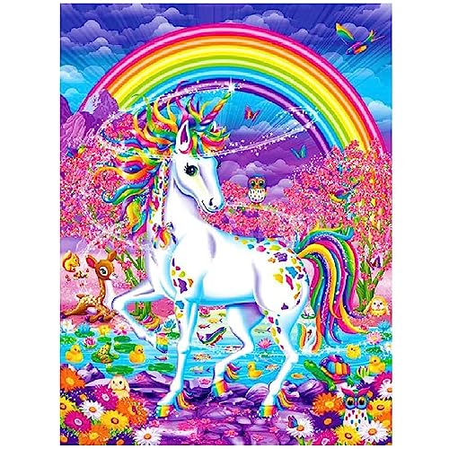 Wishstar Diamant Painting Bilder Set, DIY Diamond Painting Buntes Pferd für Kinder Mädchen,Erwachsene, Malen nach Zahlen Diamant30×40cm, Diamond Painting mädchen für Home Wand Decor von Wishstar