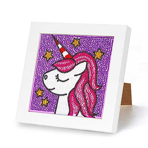 Diamond Painting Einhorn Kinder Mädchen,5D DIY Einhorn Diamant Painting Pferde,Mosaik Bastelset Kinder Diamant Paint Full Mosaikherstellung Kits für Geschenk Home Room Wand Decor 15x15 cm von Wishstar