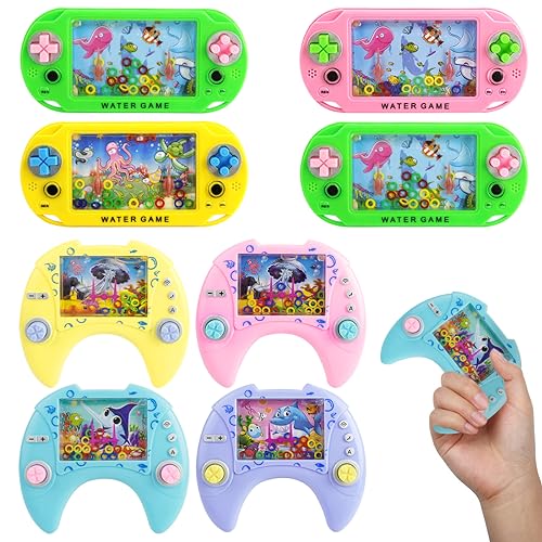 Wishstar Wasserflipper Kinder, 8 Stück Handheld Wasser Flipper, Mini Flipper Water Game, Wasser Spiel Geduldspiele für Kinder, Mitgebsel Kindergeburtstag Fische Ring Spiele von Wishstar