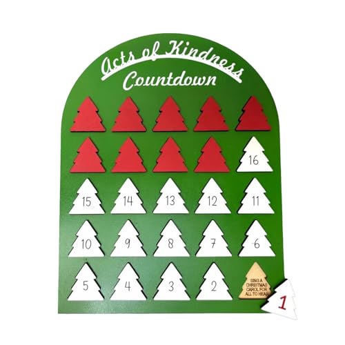 Adventskalender aus Holz | Arch House 24Tage Countdown-Kalender | Niedliche Feiertagsdekorationen, Weihnachtsbaum-Erinnerung, Weihnachtszubehör für Erwachsene von Wisylizv