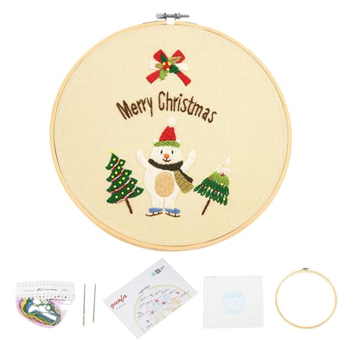 Kinder-Stickset, einfache Sticksets für Anfänger - Winter-Stickset, Weihnachts-Nadelspitzen-Sets | Weihnachtsstickmuster, Kindersticksets für Anfänger, Kinder, Wohnzimmer- und Schlafzimmerdekoration von Wisylizv