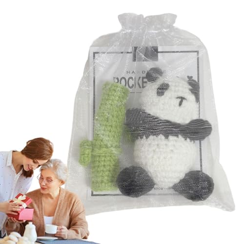 Panda häkeln, Pandabär häkeln,Tiere Spielzeugpuppe | Handgefertigtes entzückendes Panda-Häkeltier mit Grußkarte und Organzabeutel für Weihnachten, Geburtstag, Erntedankfest, Kindertag, Party mit Tierm von Wisylizv