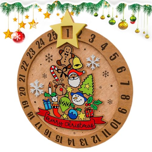 Weihnachten Countdown Kalender Schild - Holz Haustür Dekoration mit Nummer Datum Anzeige - Urlaub Willkommen Wandschild für Weihnachten Home Decor von Wisylizv