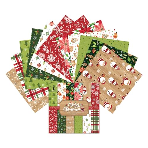 Weihnachts-Scrapbooking-Papier, 15,2 cm, Vintage-Scrapbooking-Papier, dekoratives Kartonpapier, festliches Weihnachtspapier für Tagebuch, Kartenherstellung, dekorativer Hintergrund von Wisylizv