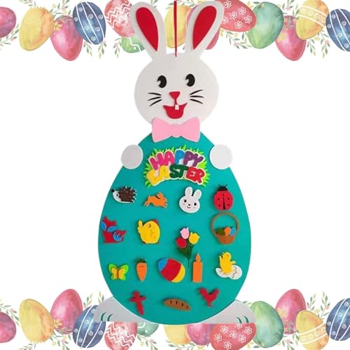 Wisylizv Set di Coniglietti in Feltro di Pasqua | Decorazioni Staccabili da Parete | Ornamenti Pasquali per Casa & Feste von Wisylizv