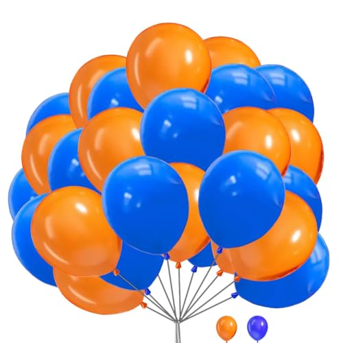 25 Stück Orange und Blau 12 Zoll Luftballons Jungen Männer Braut Babyparty Verlobung Jahrestag Hochzeit Abschlussfeier Ruhestand Geburtstag Junggesellenabschied Supplies von Witty Cuties