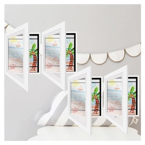 Wizvox BefüLlbar Kinder Kunstfoto Rahmen, Kunstrahmen FrontöFfnung Bilderrahmen Zum BefüLlen Kids Art Frame, Artwork Display For Kids Art,Weiß-4Stück von Wizvox