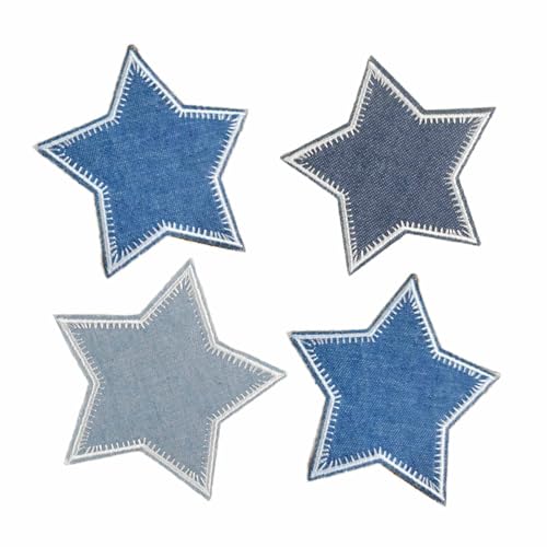 Wjelet 4 Stück Aufbügeln Star, Stern Patches Denim Blau,Flicken zum Aufbügeln Bügelflicken Für Jeans,Kleidung,Jacken,T-Shirts,Hüte,Rucksäcke Wjelet 4 Stück Aufbügeln Star, Stern Patches Denim Blau,Flicken zum Aufbügeln Bügelflicken Für Jeans,Kleidung,Jacken,T-Shirts,Hüte,Rucksäcke von Wjelet