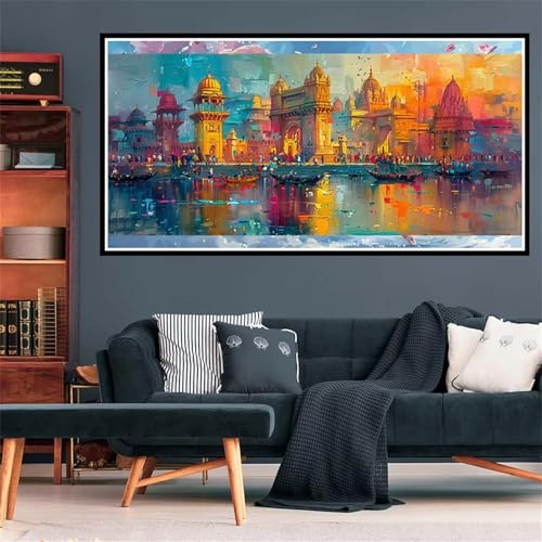 5D Farbe Diamond Painting, Diamant Painting Bilder Retro Diamond Painting Erwachsene Groß XXL, DIY Runder Vollbohrer Diamond Malerei Stickerei Kreuzstich Bastelset für Deko Schlafzimmer, 30x60cm -1752 von Wjffnzbz