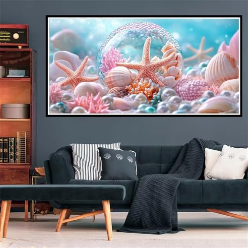 5D Meereslebewesen Diamond Painting, Diamant Painting Bilder Hülse Diamond Painting Erwachsene Groß XXL, Runder Vollbohrer Diamanten Malerei Kreuzstich Bastelset für Deko Schlafzimmer, 30x60cm Z-2292 von Wjffnzbz