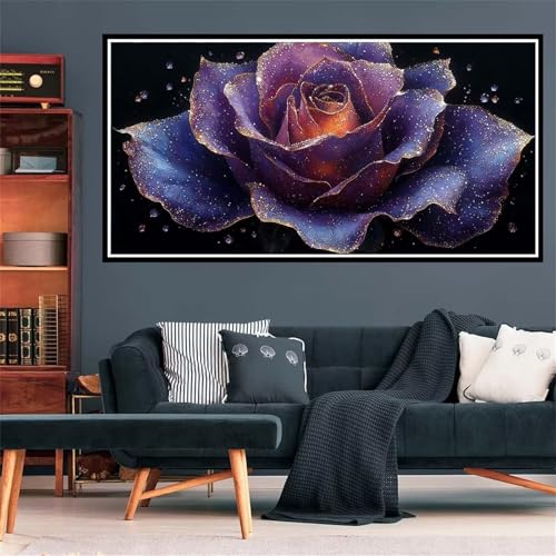 Rosen Diamond Painting Erwachsene, 5D Diamant Painting Bilder Blume Diamond Painting XXL 100x200cm, Diamond Art Anfänger Mosaikherstellung Bastelset, Deko Wohnzimmer, Geschenke für Frauen Z-2369 von Wjffnzbz