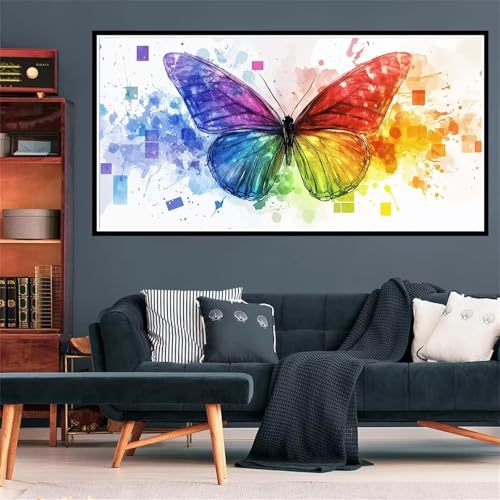 Schmetterling Diamond Painting Erwachsene, 5D Diamant Painting Bilder Tier Diamond Painting XXL 30x60cm, Diamond Art Anfänger Mosaikherstellung Bastelset, Deko Wohnzimmer, Geschenke für Frauen Z-1852 von Wjffnzbz