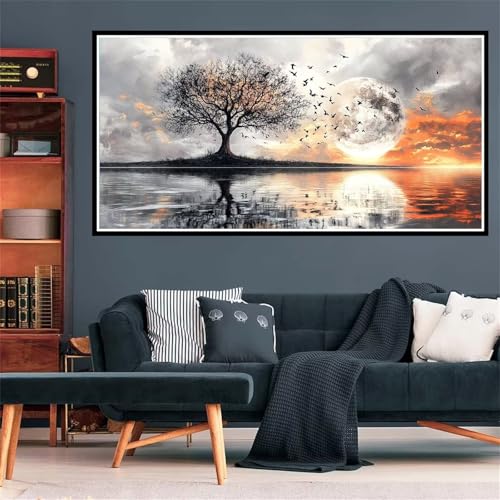 See Diamond Painting Erwachsene, 5D Diamant Painting Bilder Landschaft Diamond Painting XXL 30x60cm, Diamond Art Anfänger Mosaikherstellung Bastelset, Deko Wohnzimmer, Geschenke für Frauen Z-2452 von Wjffnzbz