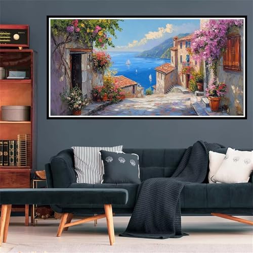 Stadt Diamond Painting Erwachsene, 5D Diamant Painting Bilder Landschaft Diamond Painting XXL 60x120cm, Diamond Art Anfänger Mosaikherstellung Bastelset, Deko Wohnzimmer, Geschenke für Frauen Z-2035 von Wjffnzbz