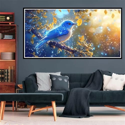 Vogel Diamond Painting Erwachsene, 5D Diamant Painting Bilder anlage Diamond Painting XXL 100x300cm, Diamond Art Anfänger Mosaikherstellung Bastelset, Deko Wohnzimmer, Geschenke für Frauen Z-2340 von Wjffnzbz