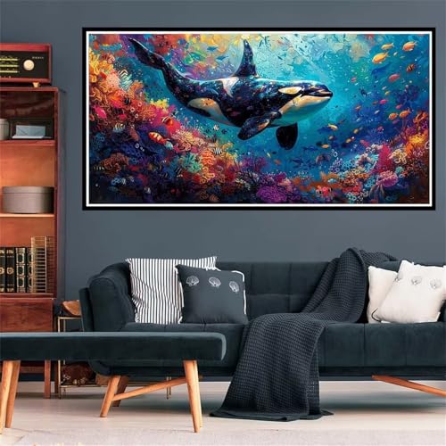 Wal Diamond Painting Erwachsene, 5D Diamant Painting Bilder Tier Diamond Painting XXL 30x60cm, Diamond Art Kinder Anfänger Mosaikherstellung Bastelset, Deko Wohnzimmer, Geschenke für Frauen Z-1702 von Wjffnzbz