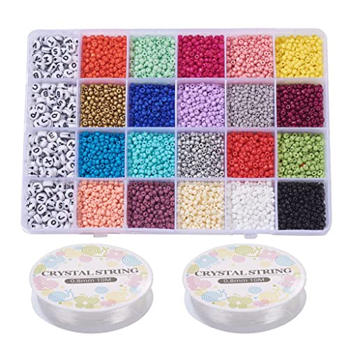 Acryl Englisch Perlen Set Regenbogen Farbige Glas Reisperlen Geeignet Für Kinder Handwerk Armbänder Geschenke von Wjsdsg