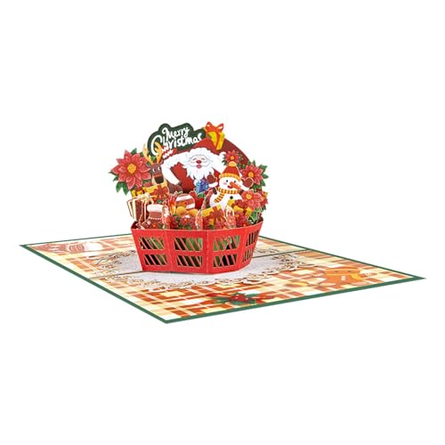 Wjsdsg 3D Weihnachtsthema Popup Grußkarte Handgefertigte Geschenke Postkarte Mit Umschlag Und Notizkarte Für Partys Einladungskarte von Wjsdsg